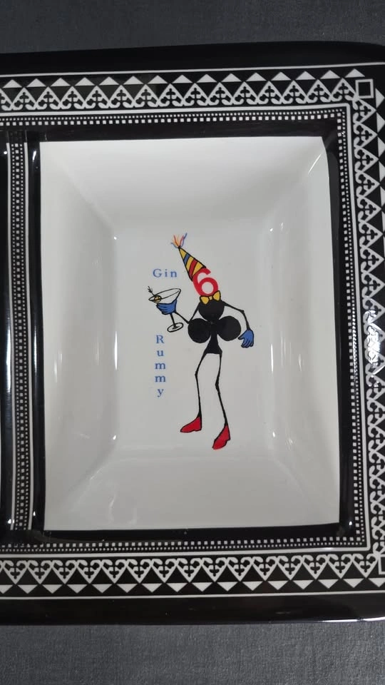 Ceramic 3-Compartment Serving Tray - Playing Cards Theme - photo 5