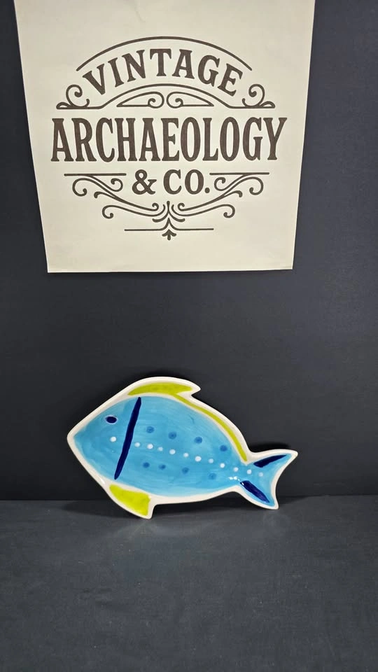 CERAMIC FISH-SHAPED SERVING DISH - BLUE - photo 3