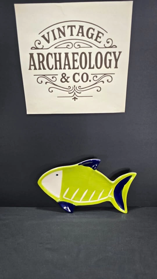 CERAMIC FISH-SHAPED SERVING DISH - LIME GREEN - photo 3