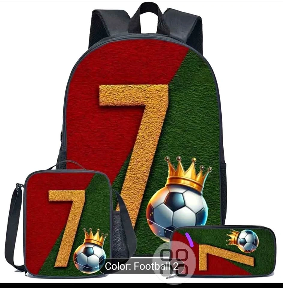 Soccer Pattern Backpack - Sports Outdoor Student Bag