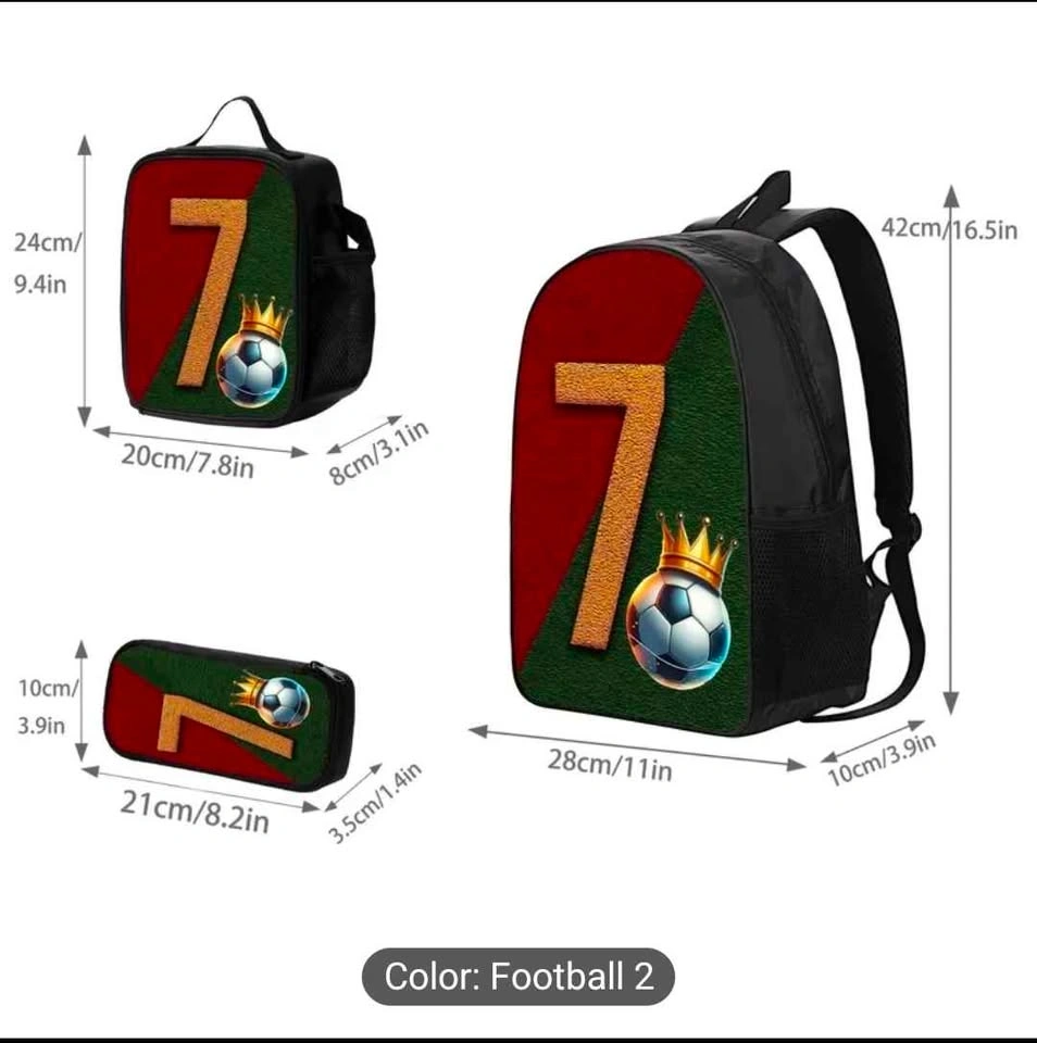 Soccer Pattern Backpack - Sports Outdoor Student Bag - photo 2