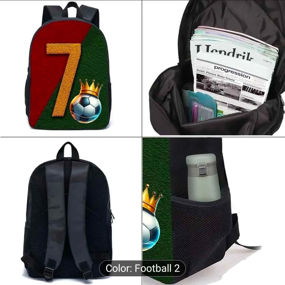 Soccer Pattern Backpack - Sports Outdoor Student Bag - photo 4