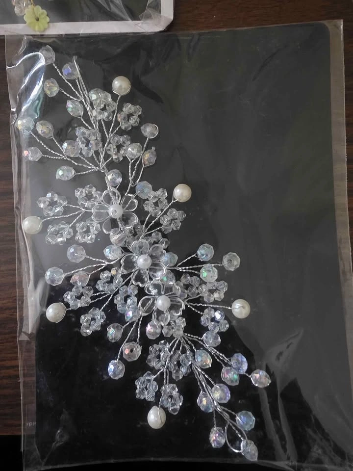 Pearl Tiara | Floral Hair Accessories | Bridal Gajra | Crystal H - photo 4