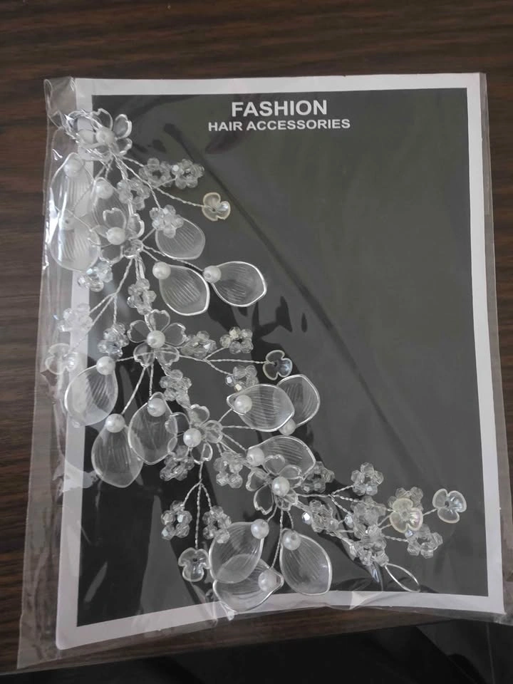 Pearl Tiara | Floral Hair Accessories | Bridal Gajra | Crystal H - photo 5