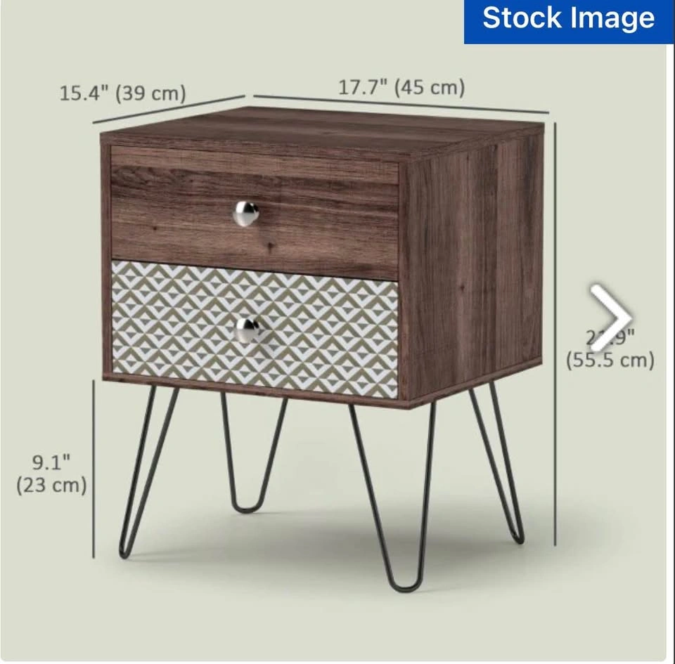 Homcom® 2 Drawer Bedside Table - $50 - photo 2
