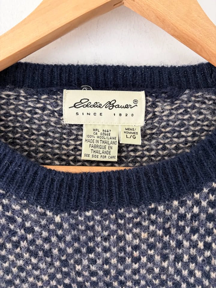 Vintage Eddie Bauer Men's Wool Sweater - Size L - photo 3