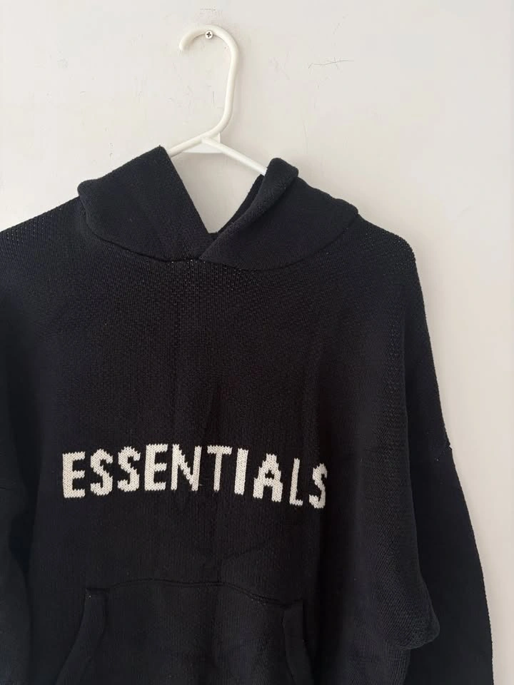 Essentials Fear of God Knit Pullover Hoodie Black Size S - photo 2