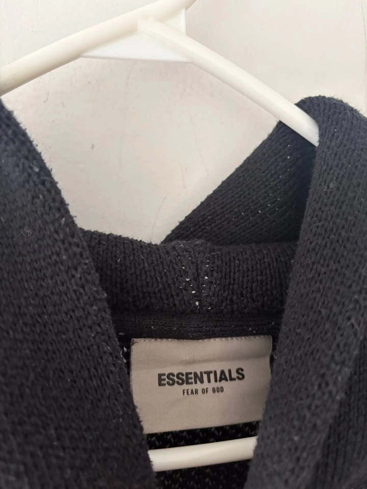 Essentials Fear of God Knit Pullover Hoodie Black Size S - photo 3