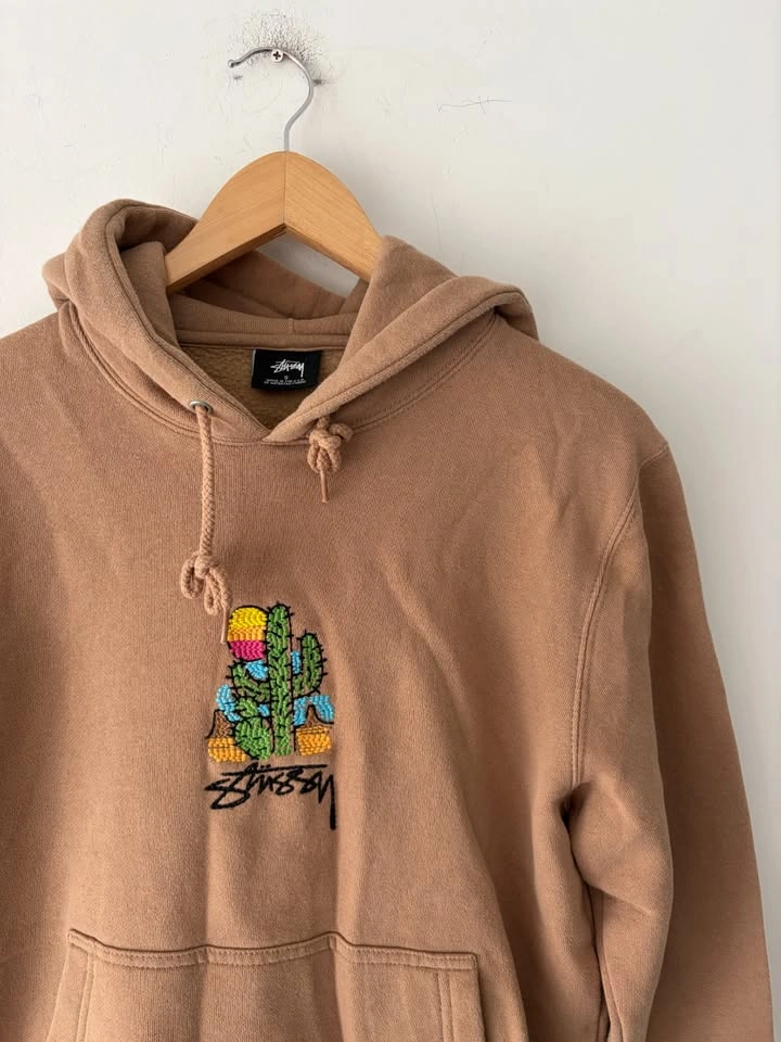 Vintage Stussy Desert Cactus Mens Hoodie Size S - photo 2
