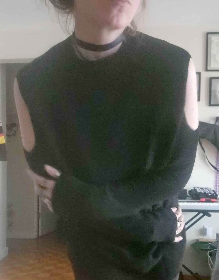 Black off shoulder sweater