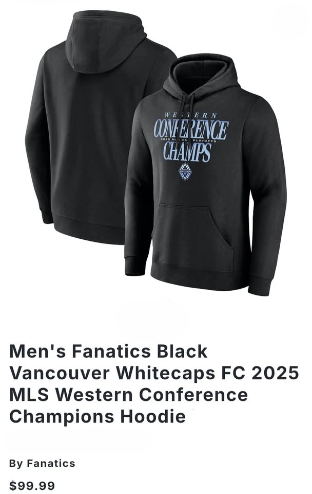 Vancouver Whitecaps FC Medium Hoodie - New w/ Tags - photo 2