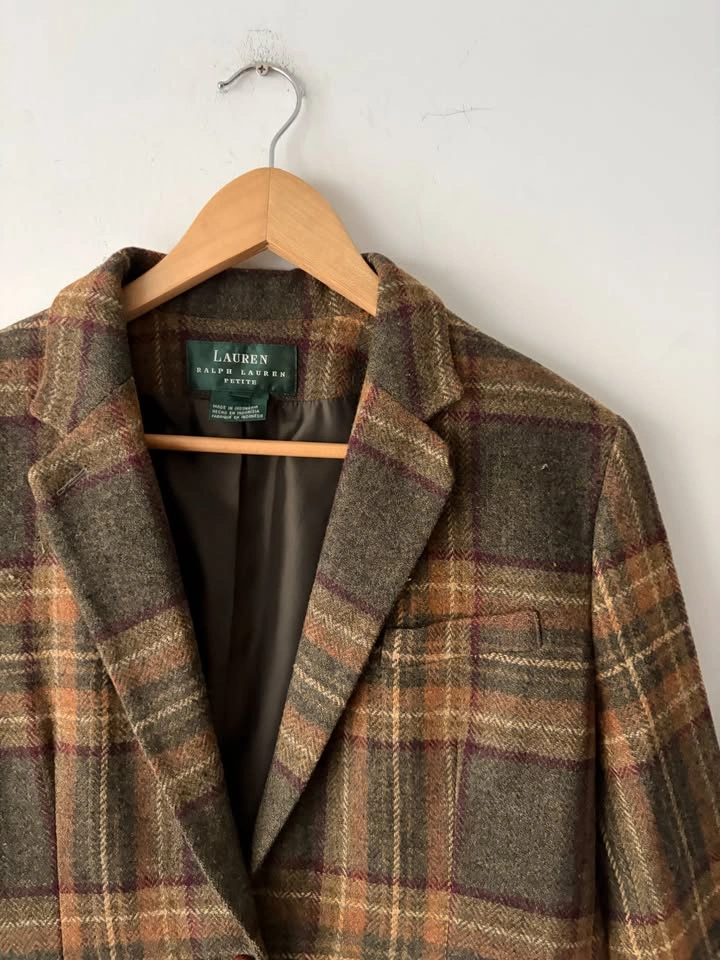 Ralph Lauren Women's Equestrian Plaid Blazer Jacket Size 12P - photo 2