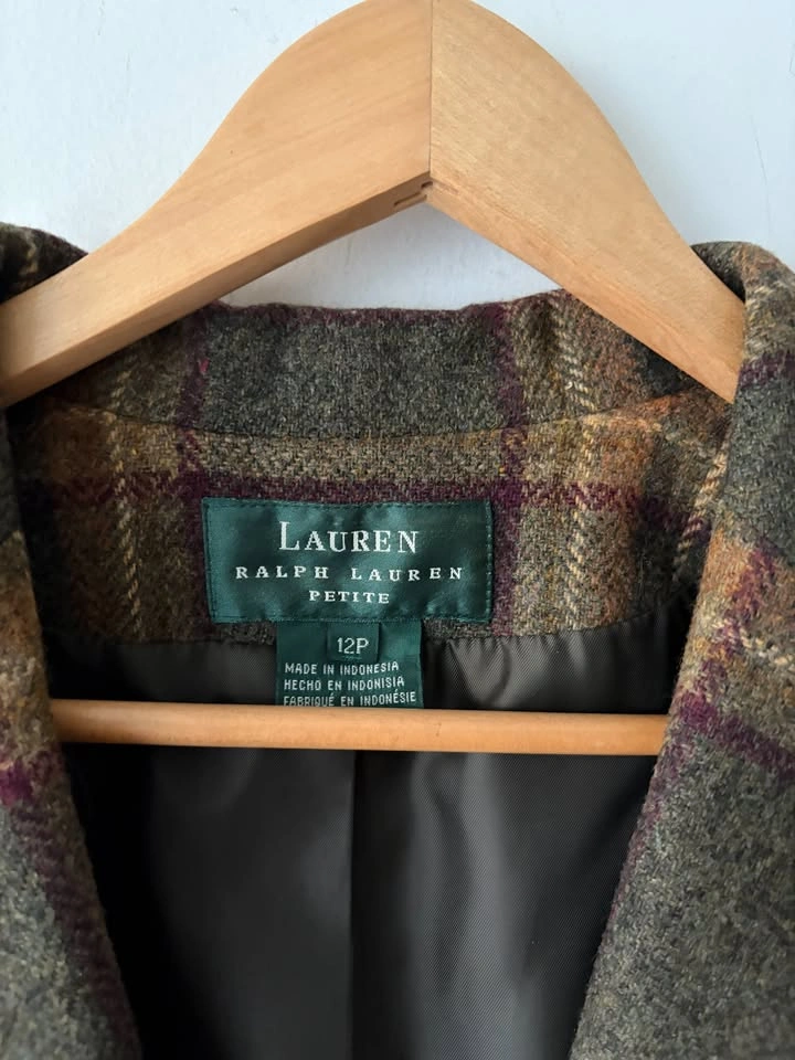 Ralph Lauren Women's Equestrian Plaid Blazer Jacket Size 12P - photo 3