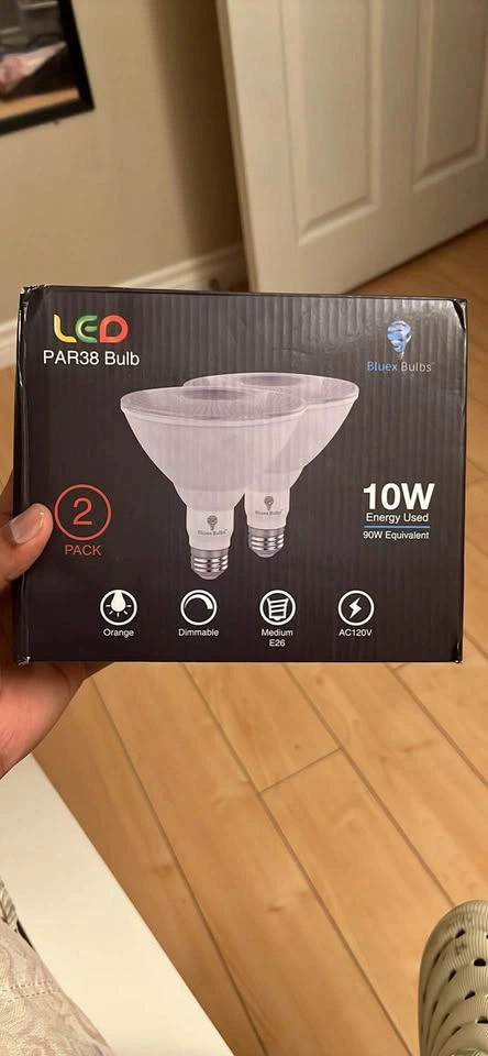 Bluex LED PAR38 Orange Dimmable Bulbs - 2 Pack