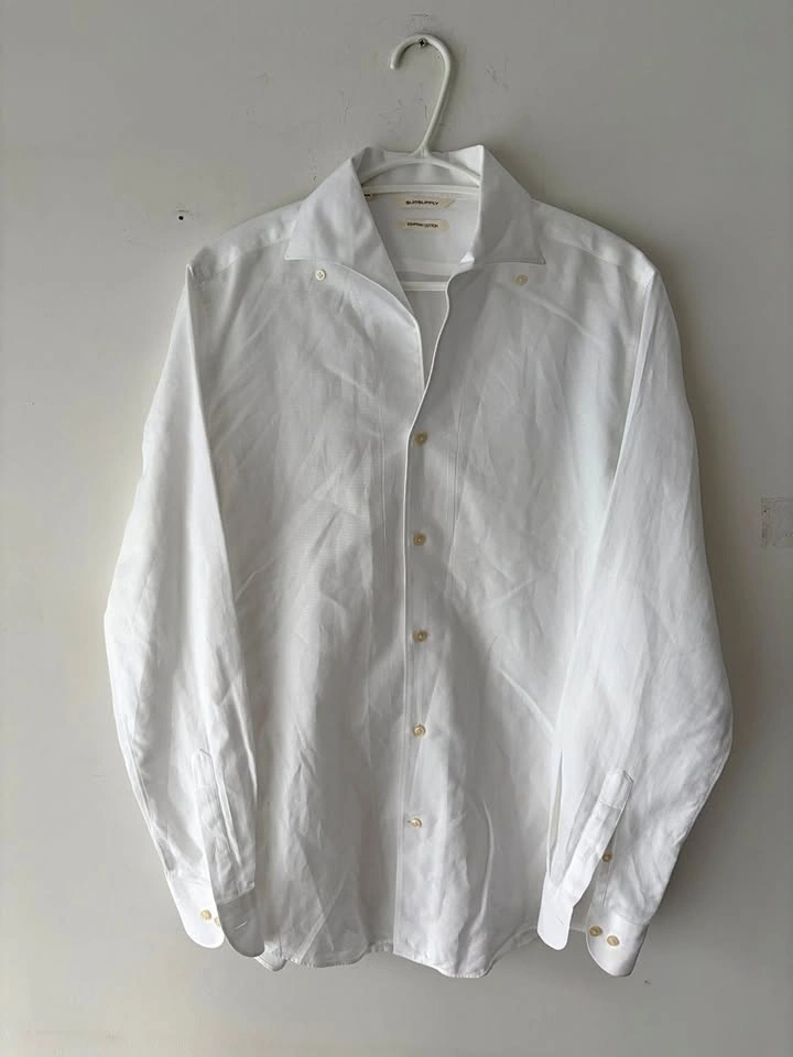 Suitsupply White Egyptian Cotton Slim Fit Dress Shirt Size 41/42