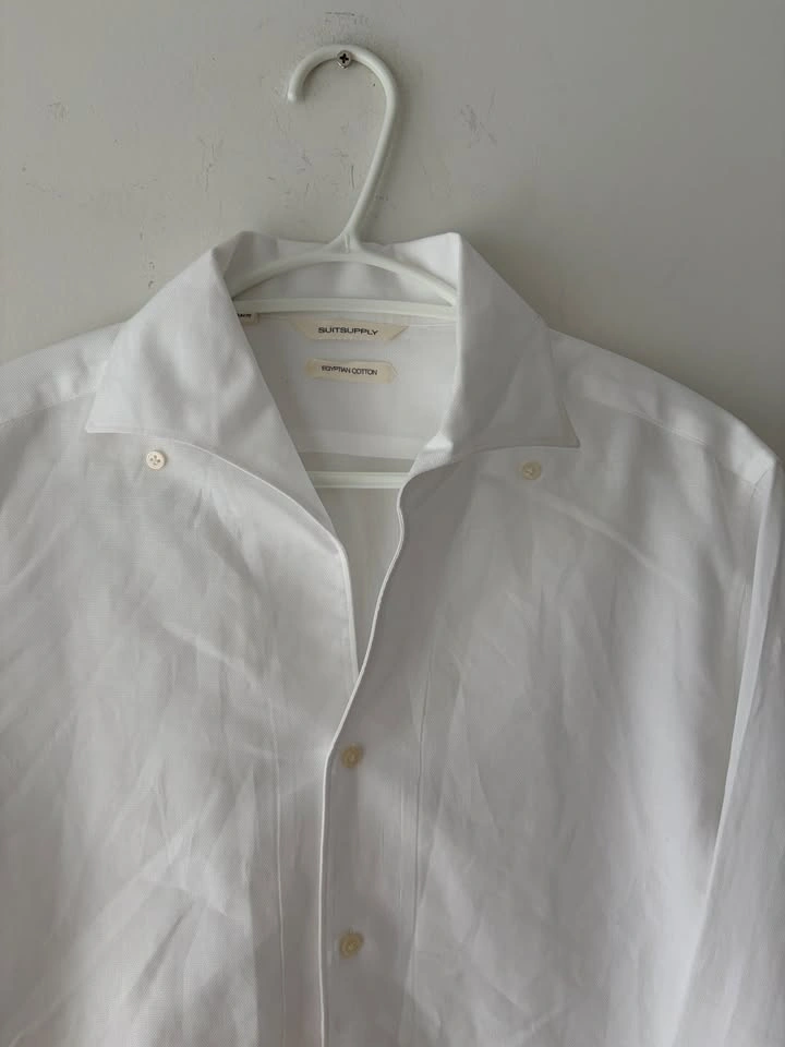 Suitsupply White Egyptian Cotton Slim Fit Dress Shirt Size 41/42 - photo 2