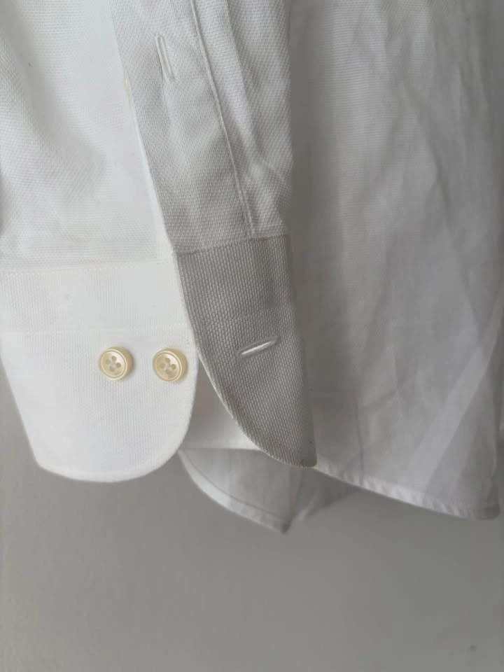 Suitsupply White Egyptian Cotton Slim Fit Dress Shirt Size 41/42 - photo 5