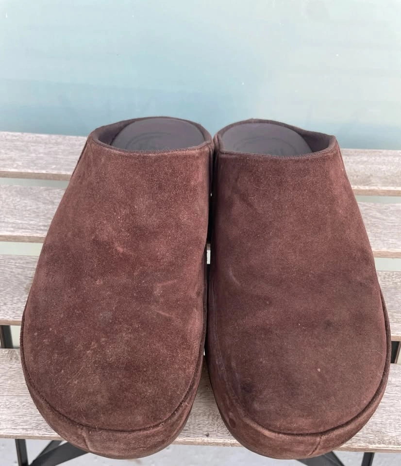 FitFlop Gogh Clog Women Shoes Suede Chocolate Brown Size 10 - photo 2