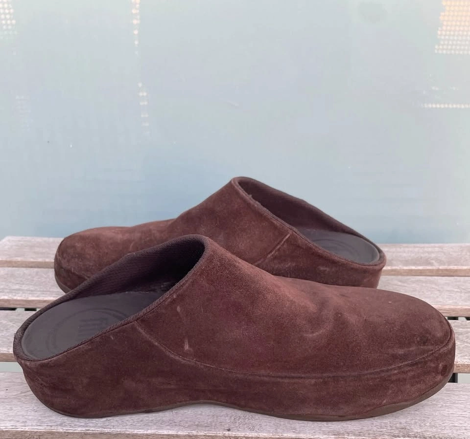 FitFlop Gogh Clog Women Shoes Suede Chocolate Brown Size 10 - photo 5