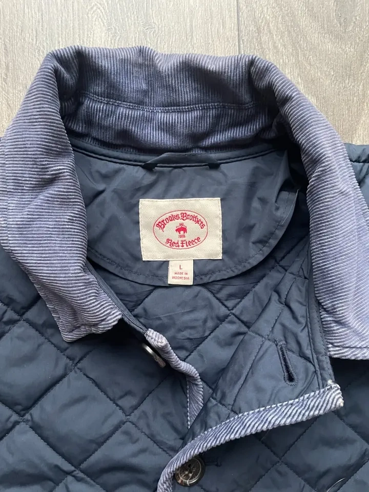 Brooks Brothers Red Fleece Corduroy Quilted Jacket L - photo 2