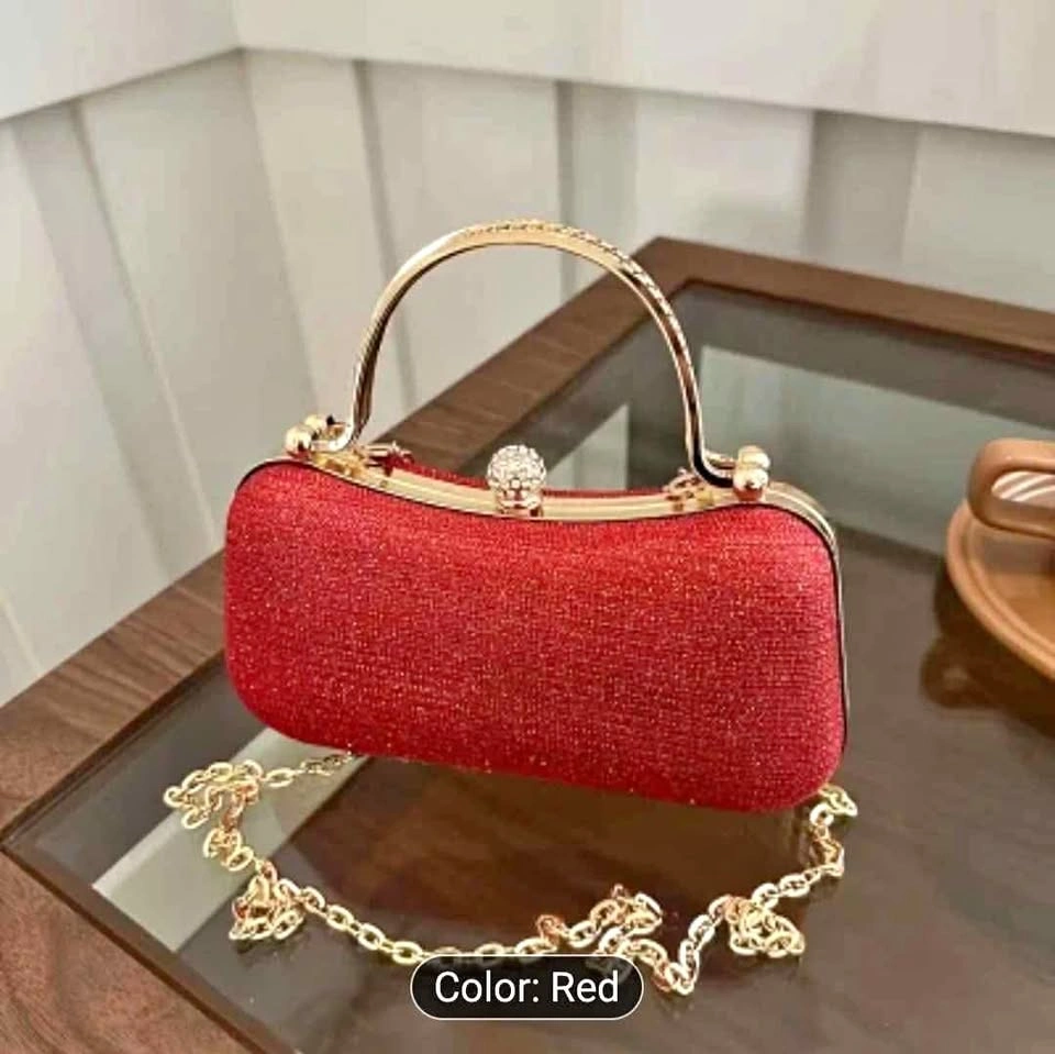 Elegant Women's Sequin Crossbody Bag - Golden Hardware
