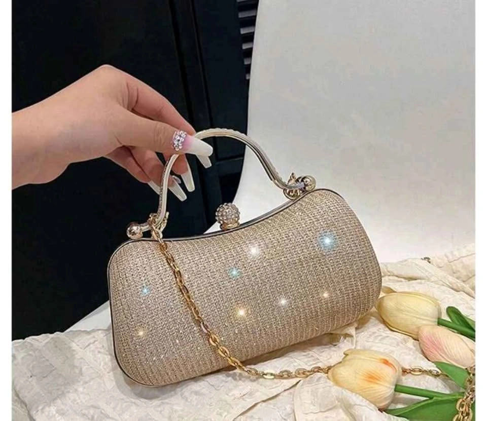 Elegant Women's Sequin Crossbody Bag - Golden Hardware - photo 5