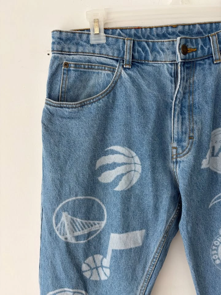 OVO October's Very Own NBA Team Icons Denim Jeans Size 32 - photo 3