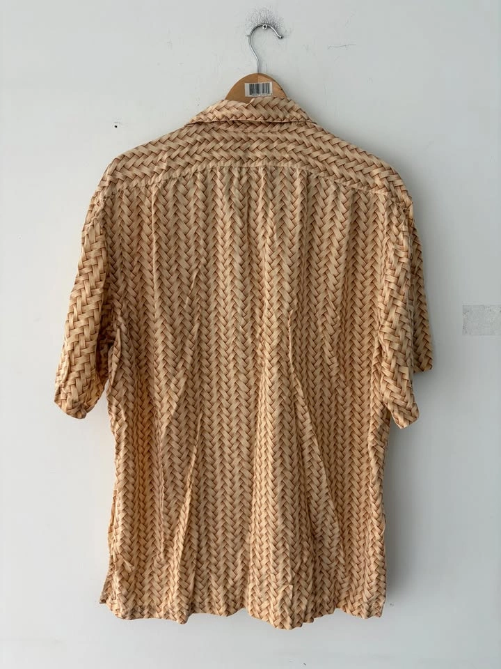 Vintage Polo Ralph Lauren Short Sleeve Woven Basket Pattern Shir - photo 4