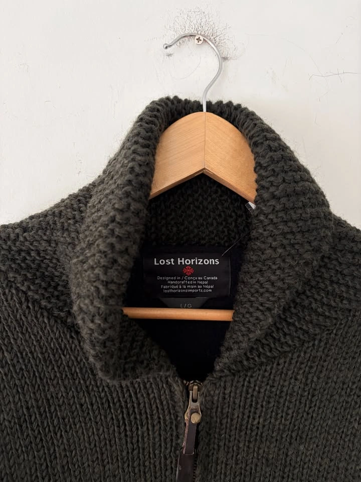 Lost Horizons Men's Full Zip Wool Fleece Cardigan Sweater - Size - photo 3