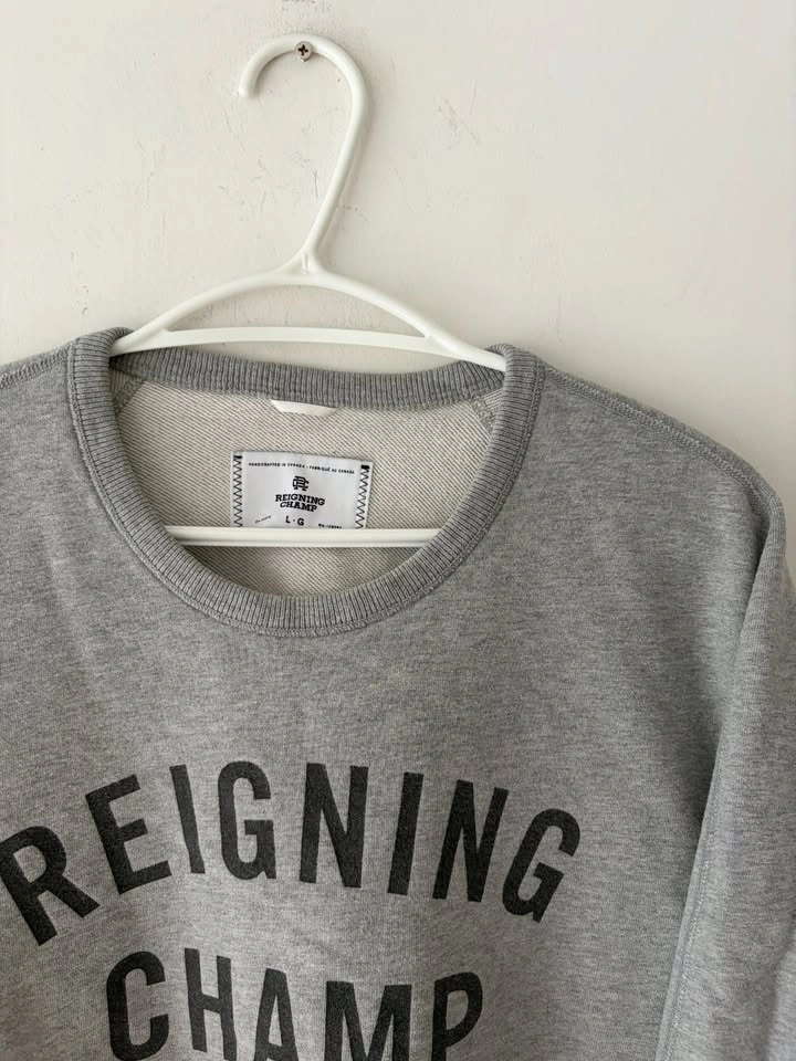 Reigning Champ Athletic Wear Gray Pullover Sweatshirt Size L - photo 2