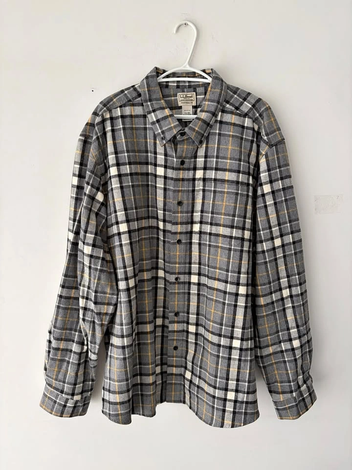 L.L. Bean Scotch Plaid Flannel Shirt XXL NEW