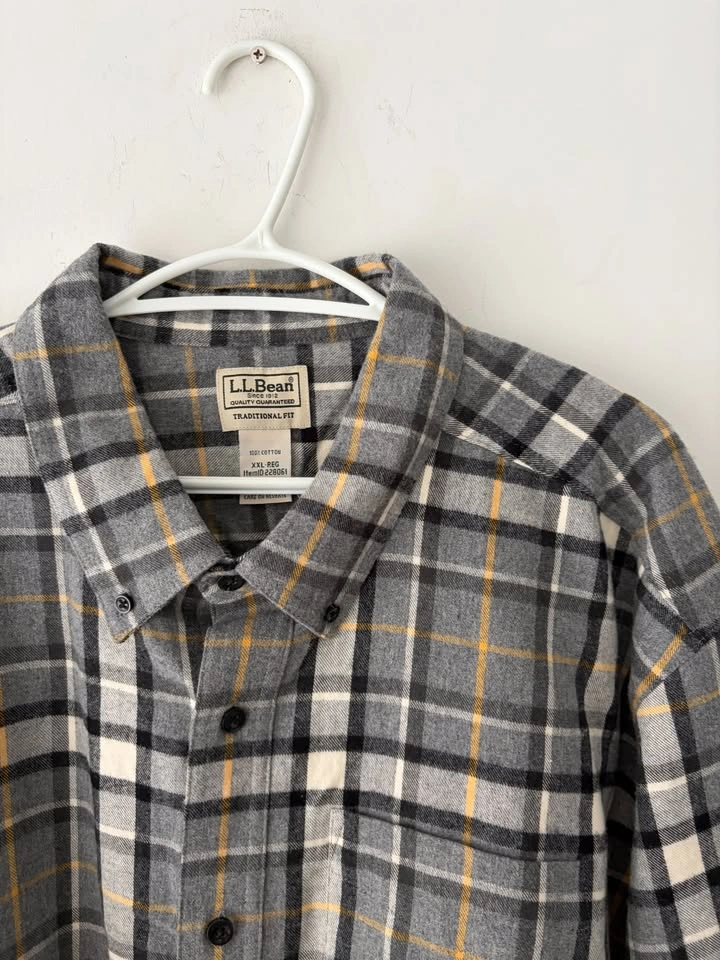 L.L. Bean Scotch Plaid Flannel Shirt XXL NEW - photo 2