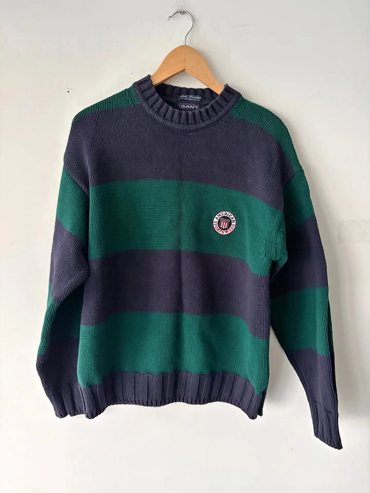 Vintage Gant Sportswear Striped Hand Framed Sweater Size M