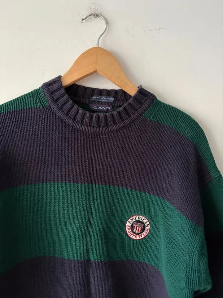 Vintage Gant Sportswear Striped Hand Framed Sweater Size M - photo 2