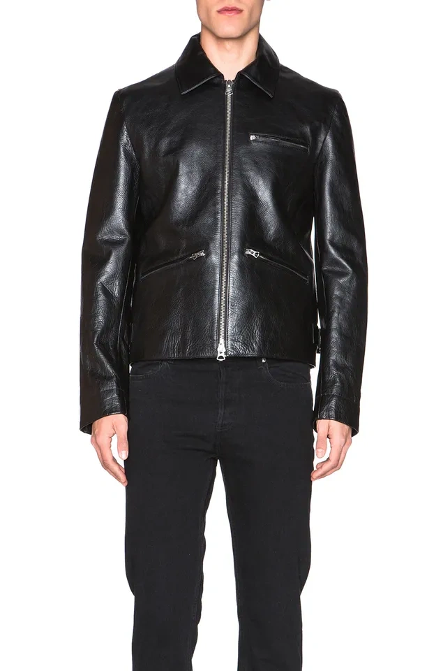 Acne Studios Men's August Light Leather Jacket Size 48 - photo 2
