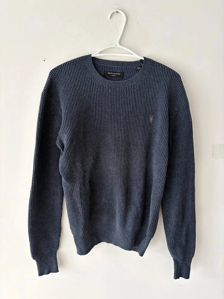 AllSaints Wells Crewneck Waffle Knit Sweater Size S