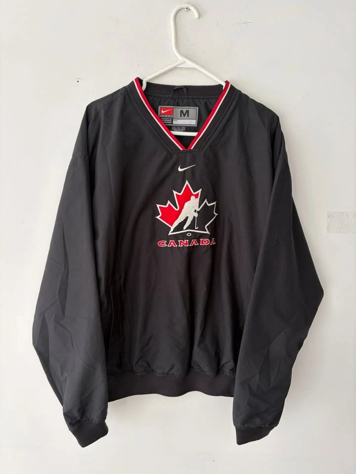 Vintage Nike Team Canada Hockey Center Swoosh Pullover Jacket M - photo 2