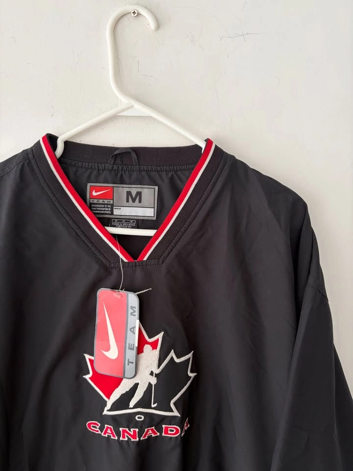 Vintage Nike Team Canada Hockey Center Swoosh Pullover Jacket M - photo 3