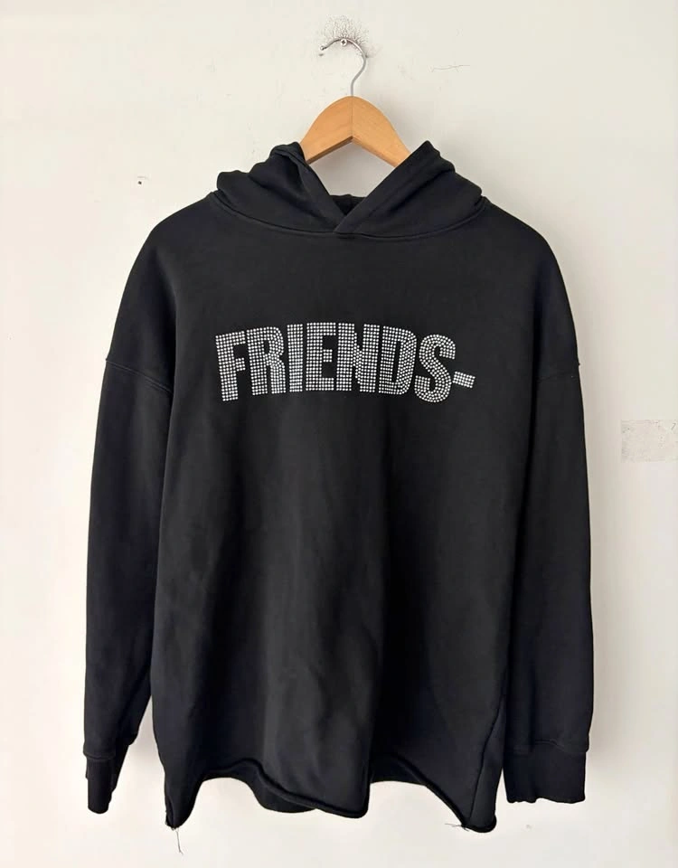 Vlone Friends Rhinestone Hoodie - Men's Size L