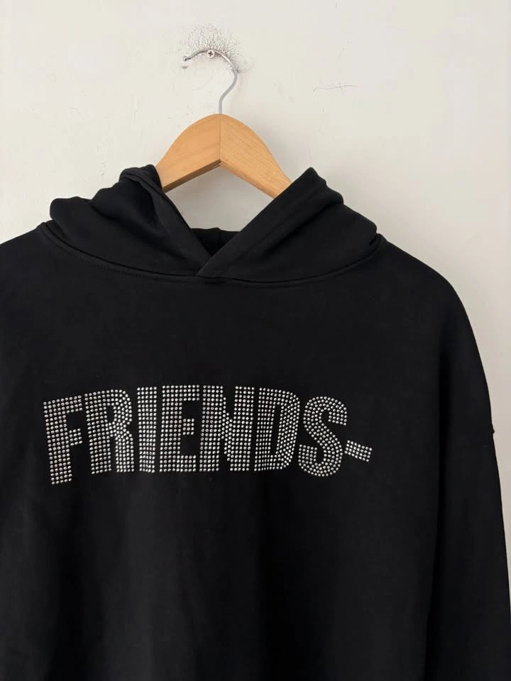 Vlone Friends Rhinestone Hoodie - Men's Size L - photo 2