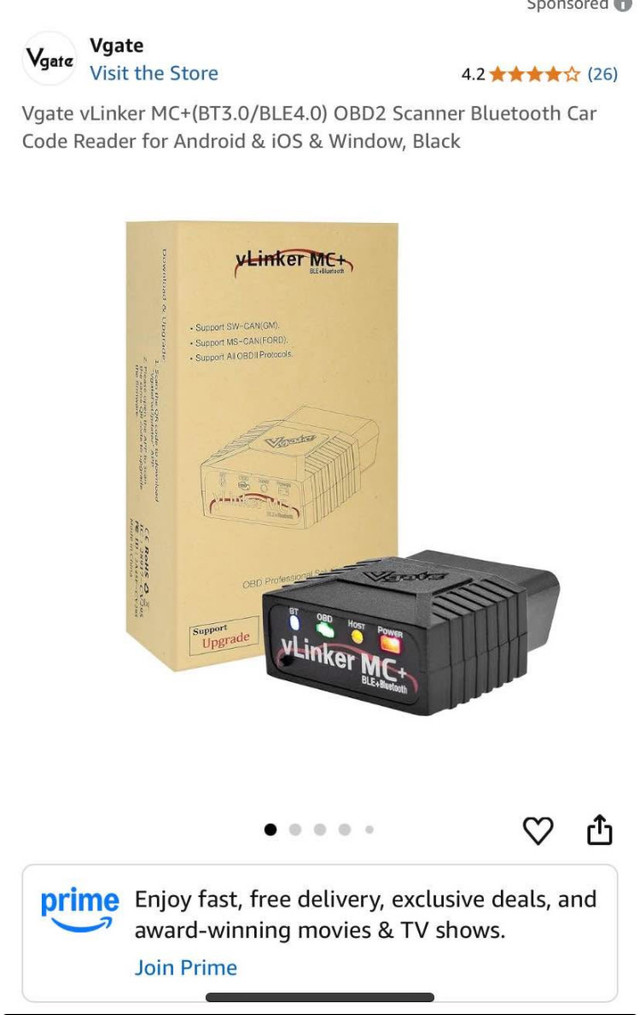Vgate vLinker MC+ Bluetooth OBD2 Scanner
