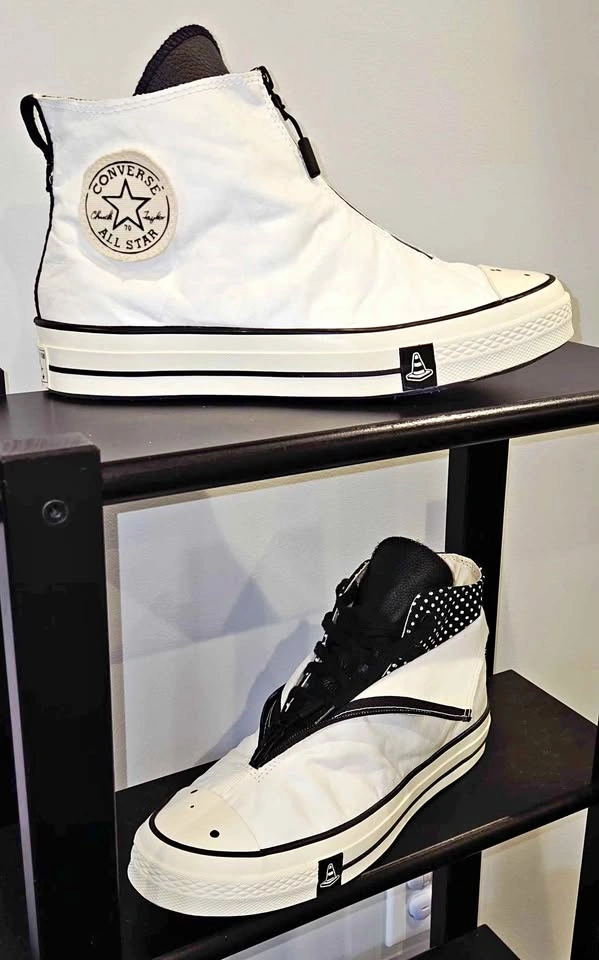 Converse x Josh Vides Chuck 70 High Top White Zipper Sneakers Si