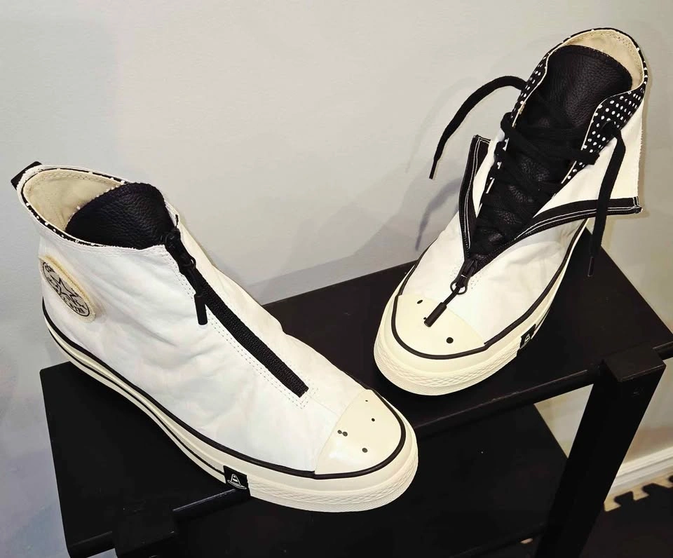 Converse x Josh Vides Chuck 70 High Top White Zipper Sneakers Si - photo 3