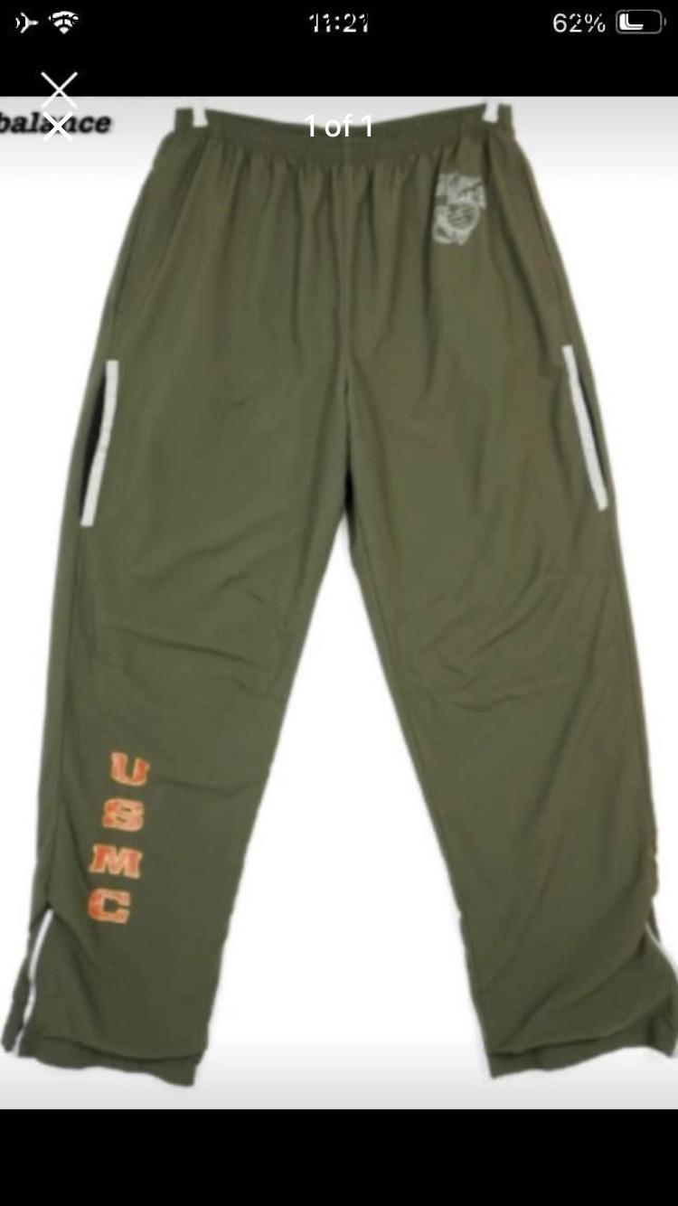 USMC Men's Track Suit Marine Corps Running Green Medium