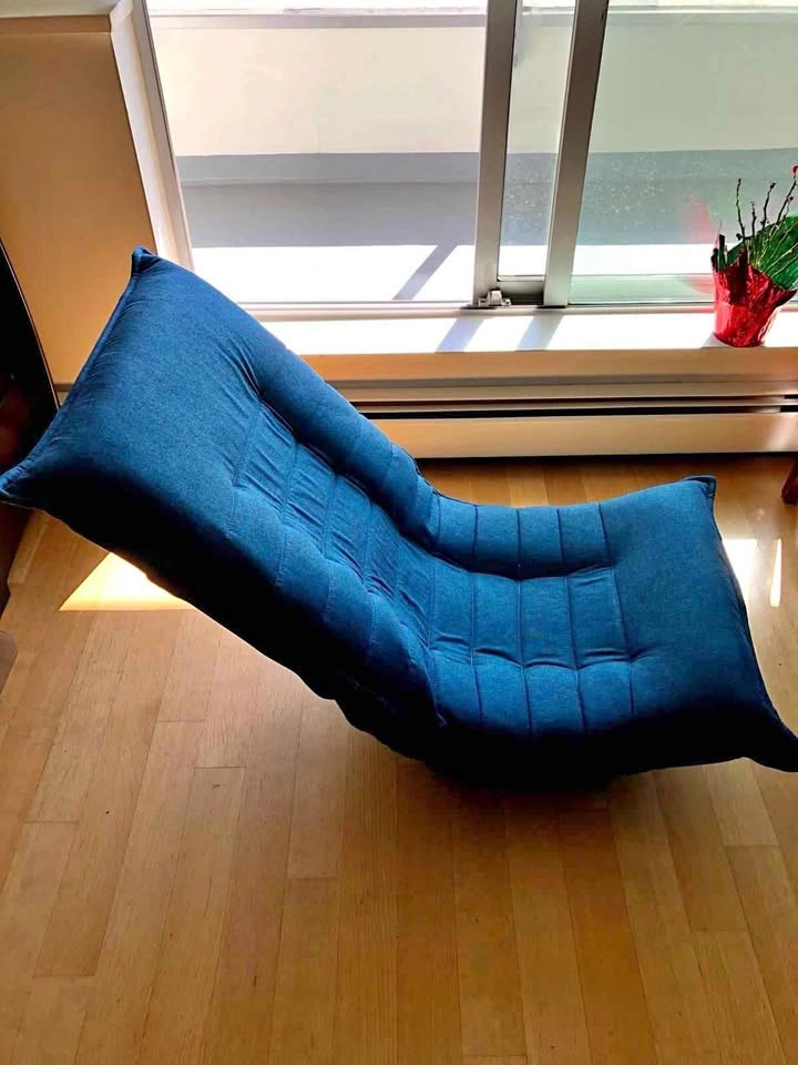 Upholstered adjustable low gaming and lounge chair