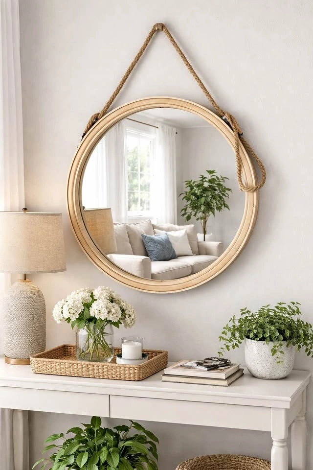 Debbie Travis Wood Mirror with Rope