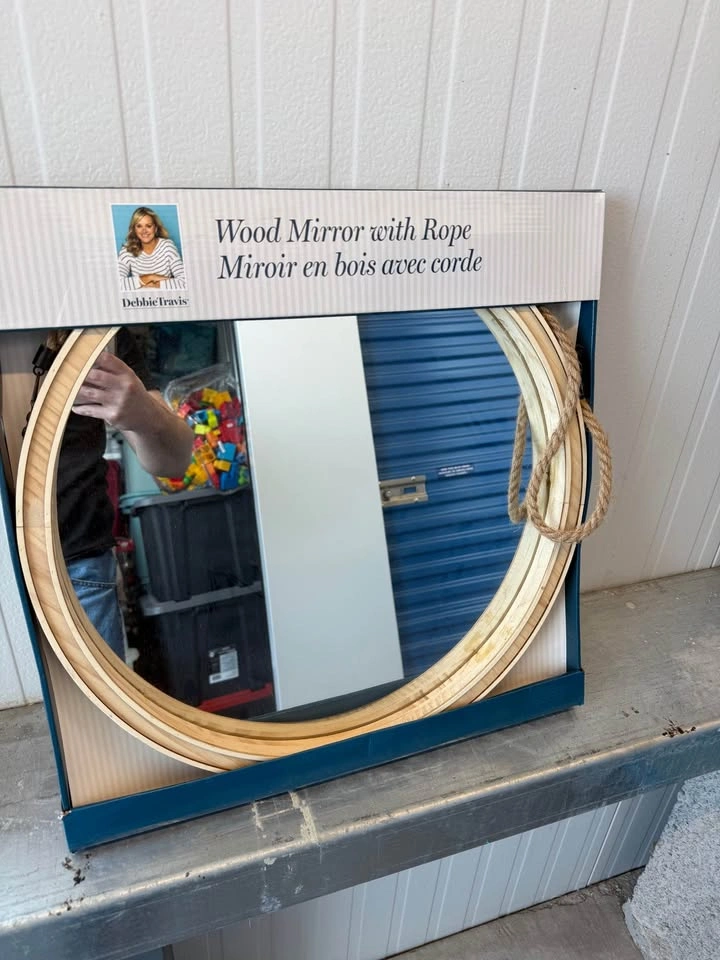Debbie Travis Wood Mirror with Rope - photo 2