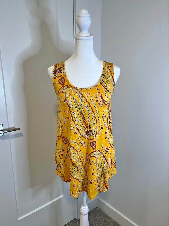GEORGE Sleeveless Paisley Scoop Neck Tank Top