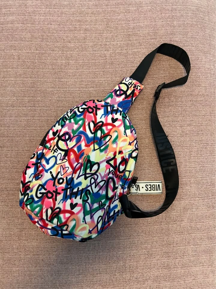 JusticeSport Graffiti Heart Sling Crossbody Bag - photo 2