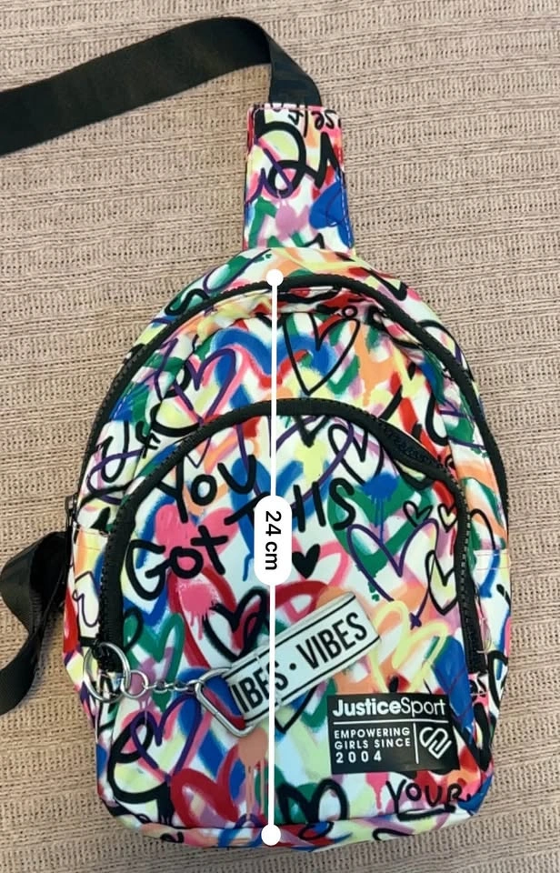 JusticeSport Graffiti Heart Sling Crossbody Bag - photo 5